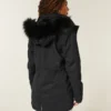 Parka met voering van imitatiebont