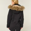 Parka met voering van imitatiebont