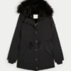 Parka met voering van imitatiebont