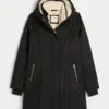 Parka met voering van imitatiebont