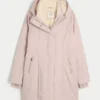 Parka met voering van imitatiebont