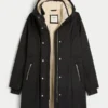 Parka met voering van imitatiebont