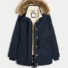 Parka met voering van imitatiebont
