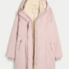 Parka met voering van imitatiebont