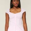 Popeline blouse met afneembare schouderbandjes Popeline blouse met afneembare schouderbandjes