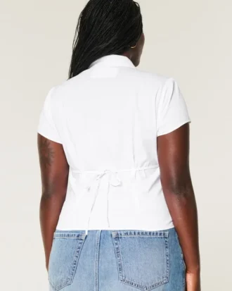 Poplin shirt met korte mouwen