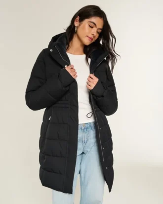 Pufferparka met voering van imitatiebont