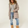 Pufferparka met voering van imitatiebont