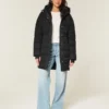 Pufferparka met voering van imitatiebont