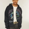 Rechthoekige pasvorm Someday Tomorrow grafische hoodie met rits Rechthoekige pasvorm Someday Tomorrow grafische hoodie met rits