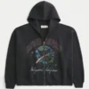 Rechthoekige pasvorm Someday Tomorrow grafische hoodie met rits Rechthoekige pasvorm Someday Tomorrow grafische hoodie met rits