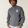 Relaxed Graphic Zip-Up Sweater Relaxed Graphic Zip-Up Sweater