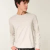 Relaxed katoenen T-shirt met lange mouwen