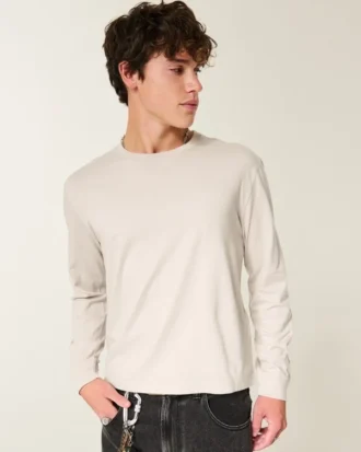 Relaxed katoenen T-shirt met lange mouwen