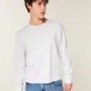 Relaxed katoenen T-shirt met lange mouwen Relaxed katoenen T-shirt met lange mouwen