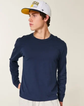 Relaxed katoenen T-shirt met lange mouwen