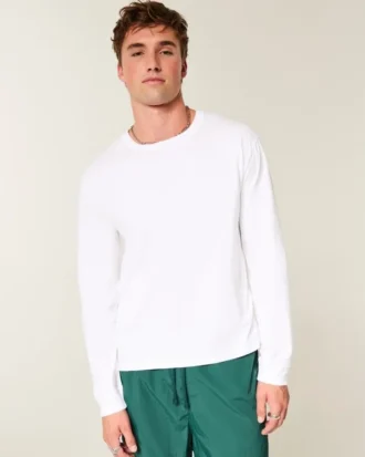 Relaxed katoenen T-shirt met lange mouwen