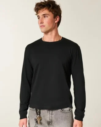 Relaxed katoenen T-shirt met lange mouwen