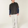 Relaxed katoenen T-shirt met lange mouwen