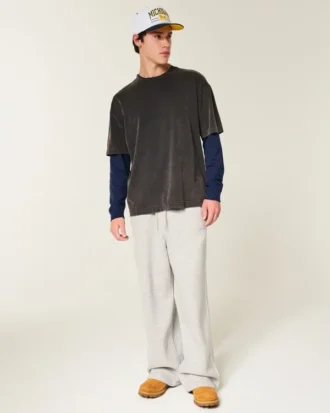 Relaxed katoenen T-shirt met lange mouwen