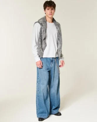 Relaxed katoenen T-shirt met lange mouwen Relaxed katoenen T-shirt met lange mouwen