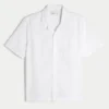 Relaxed shirt met korte mouwen en knoopsluiting