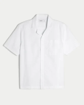 Relaxed shirt met korte mouwen en knoopsluiting