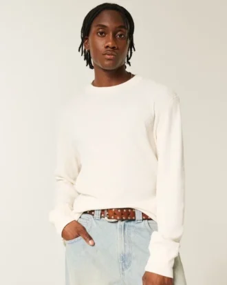 Relaxed Thermal shirt met lange mouwen en ronde hals