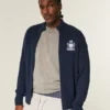 Relaxed Zip-Up Emblem Sweater Relaxed Zip-Up Emblem Sweater