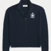 Relaxed Zip-Up Emblem Sweater Relaxed Zip-Up Emblem Sweater