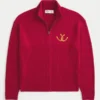 Relaxed Zip-Up Horseshoe Graphic Sweater Relaxed Zip-Up Horseshoe Graphic Sweater