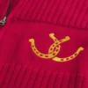 Relaxed Zip-Up Horseshoe Graphic Sweater Relaxed Zip-Up Horseshoe Graphic Sweater