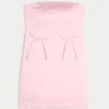Satijnen strapless bodycon jurk met strik Satijnen strapless bodycon jurk met strik