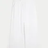 Seersucker baggy broek met elastische tailleband Seersucker baggy broek met elastische tailleband