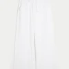 Seersucker baggy broek met elastische tailleband Seersucker baggy broek met elastische tailleband