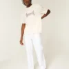 Seersucker losse broek met elastische tailleband