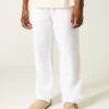 Seersucker losse broek met elastische tailleband
