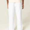 Seersucker losse broek met elastische tailleband