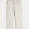 Seersucker losse broek met elastische tailleband