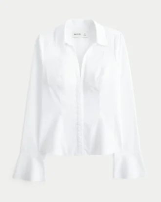 Shirt met klokmouwen