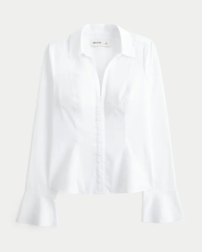Shirt met klokmouwen Shirt met klokmouwen