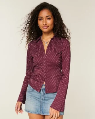 Shirt met klokmouwen