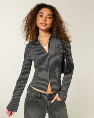 Shirt met klokmouwen