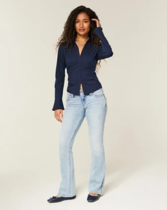 Shirt met klokmouwen