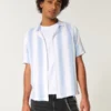 Shirt met korte mouwen en gestructureerde strepen Shirt met korte mouwen en gestructureerde strepen
