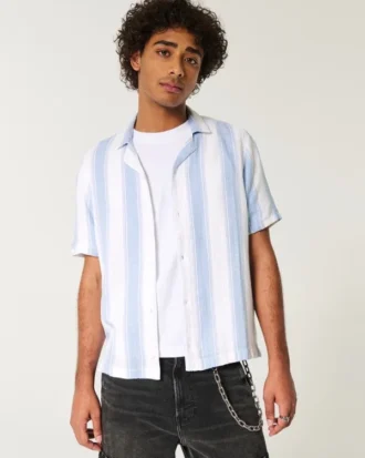 Shirt met korte mouwen en gestructureerde strepen