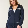 Slim gestreepte 1998 grafische hoodie met ritssluiting