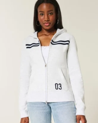 Slim gestreepte hoodie met ritssluiting
