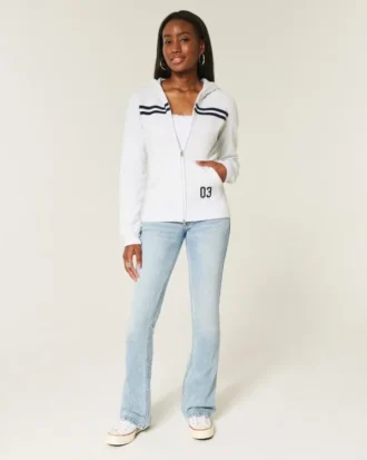 Slim gestreepte hoodie met ritssluiting