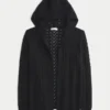Stitchy Hooded No-Close Cardigan Stitchy Hooded No-Close Cardigan